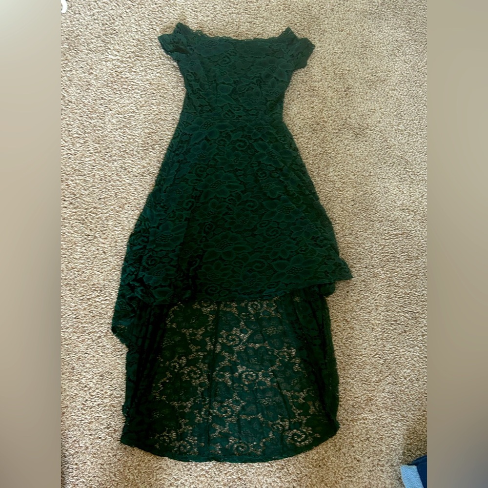 Women's Lace Cocktail Dress Hi-Lo Off Shoulder Bridesmaid Formal Party Dress